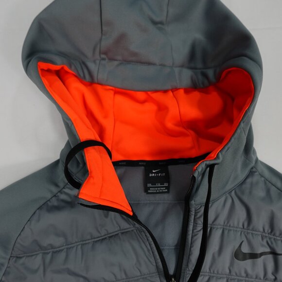 Nike Men's Cool Gray Dri-Fit Therma full zip Hooded Jacket XXL - Picture 3 of 5